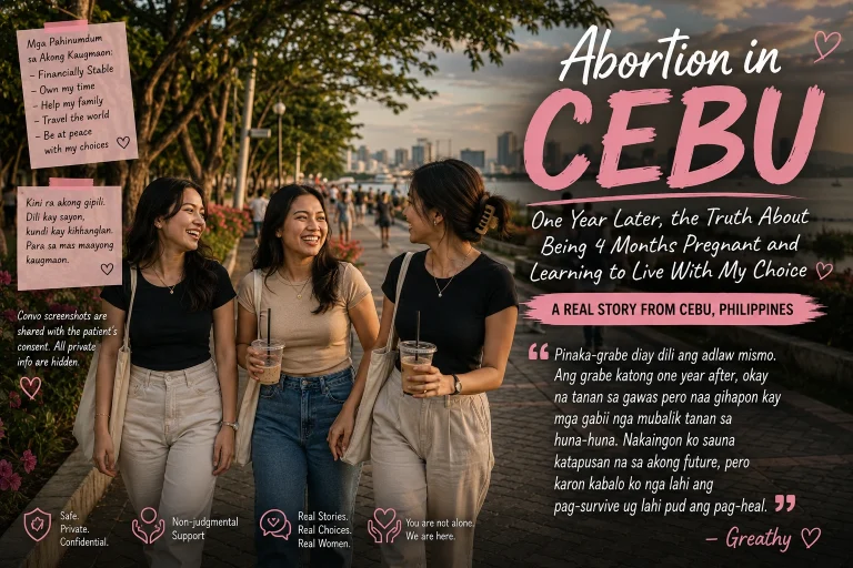 oung women in Cebu walking together one year after an unexpected pregnancy, reflecting healing and moving forward
